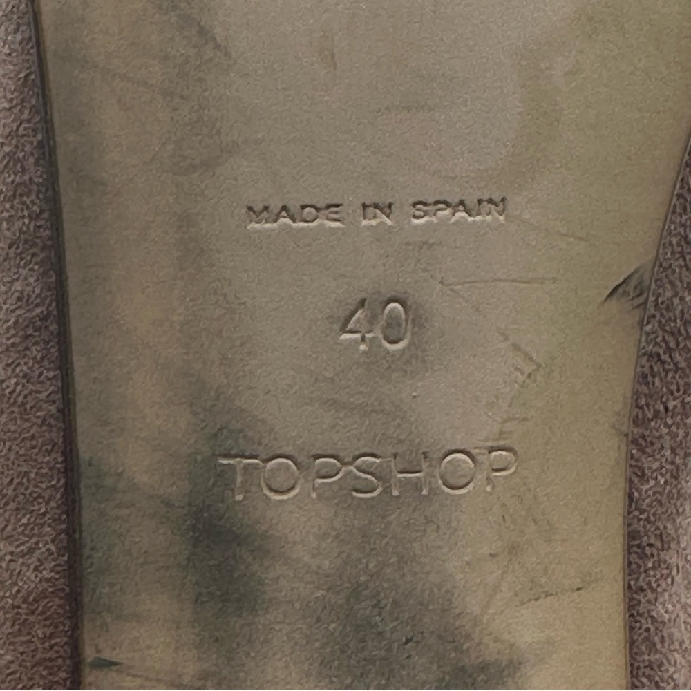 Topshop Spain Made Suede Booties Back Zip Block Heel Ankle Boots EU 40 US 9 - Picture 9 of 12